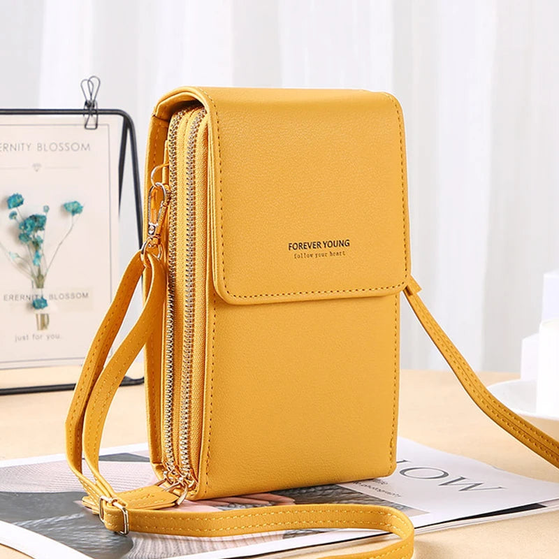 Touch Screen Cell Phone Soft Leather Shoulder Bag