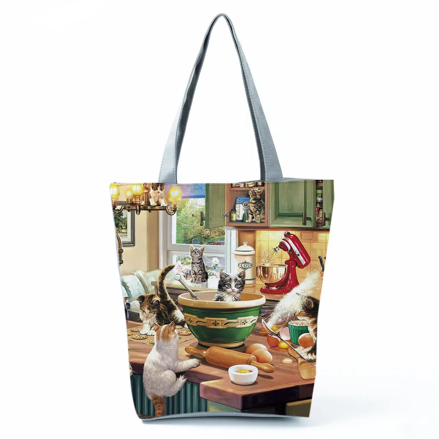 Customize Cute Cat Painting Tote Eco Reusable Bags