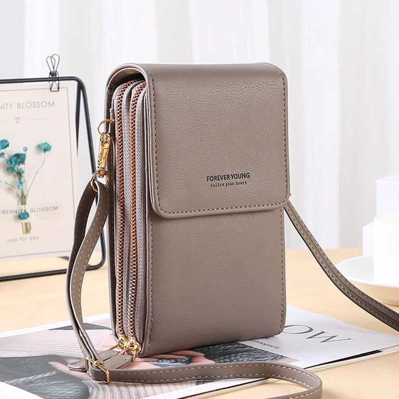 Touch Screen Cell Phone Soft Leather Shoulder Bag