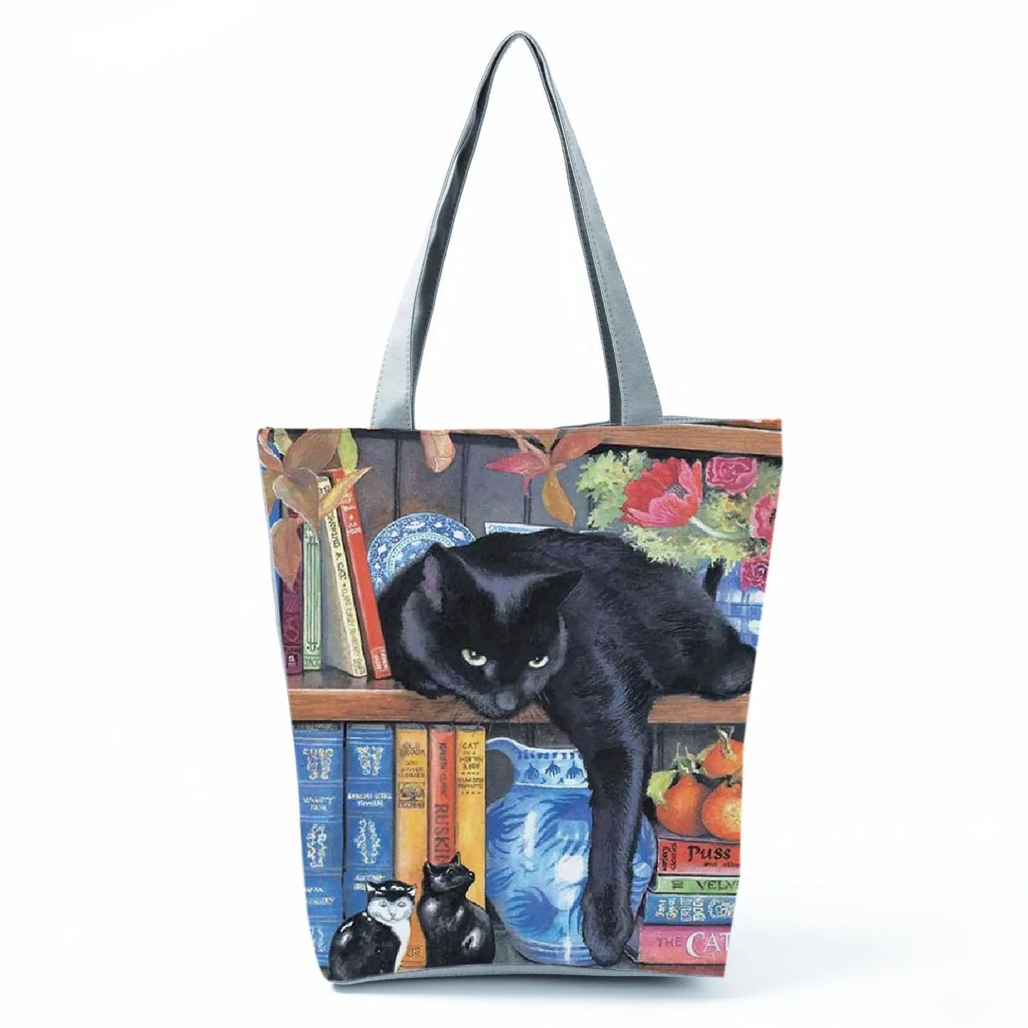 Customize Cute Cat Painting Tote Eco Reusable Bags
