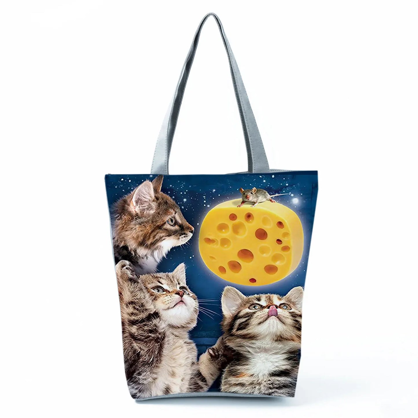 Customize Cute Cat Painting Tote Eco Reusable Bags