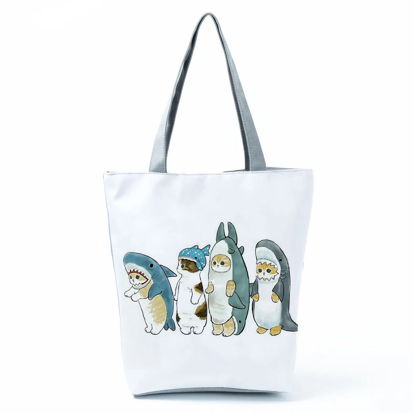 Customize Cute Cat Painting Tote Eco Reusable Bags