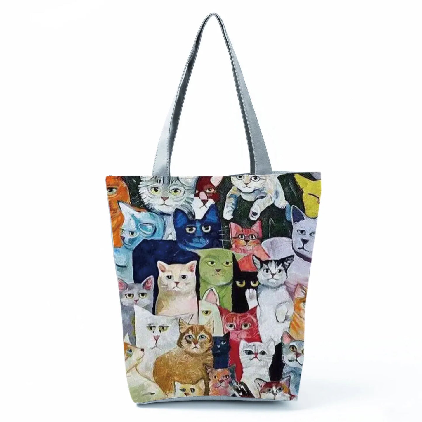 Customize Cute Cat Painting Tote Eco Reusable Bags