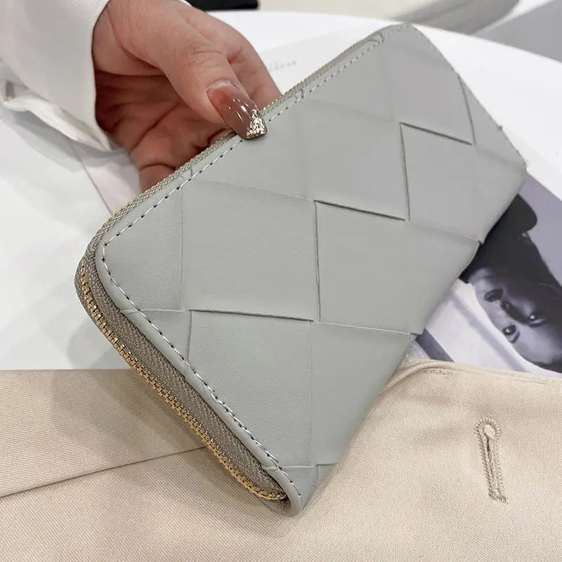 High Quality Long PU Leather Line Pattern Wallet