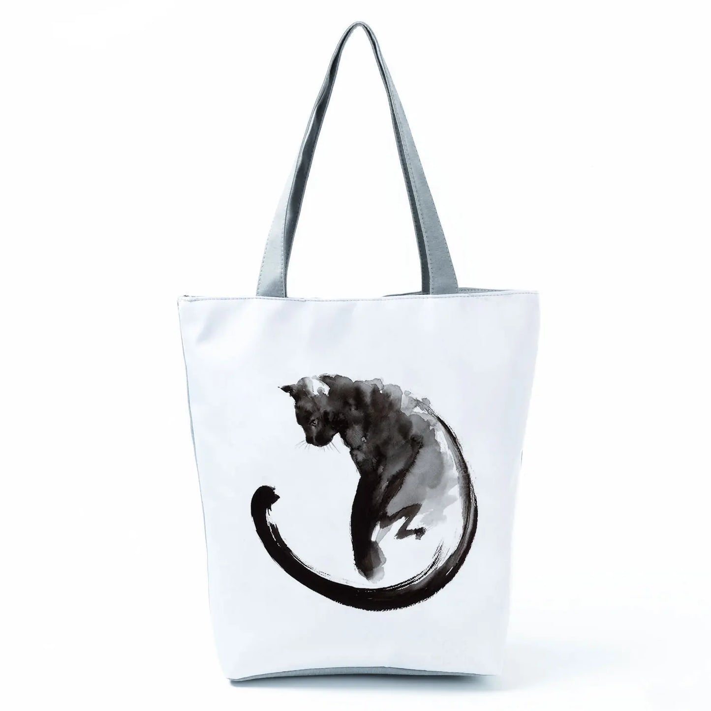 Customize Cute Cat Painting Tote Eco Reusable Bags