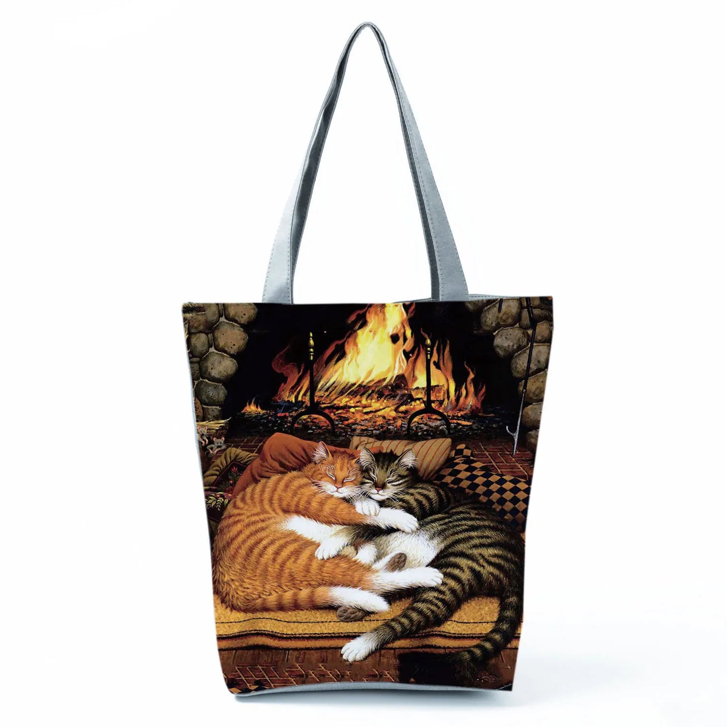 Customize Cute Cat Painting Tote Eco Reusable Bags