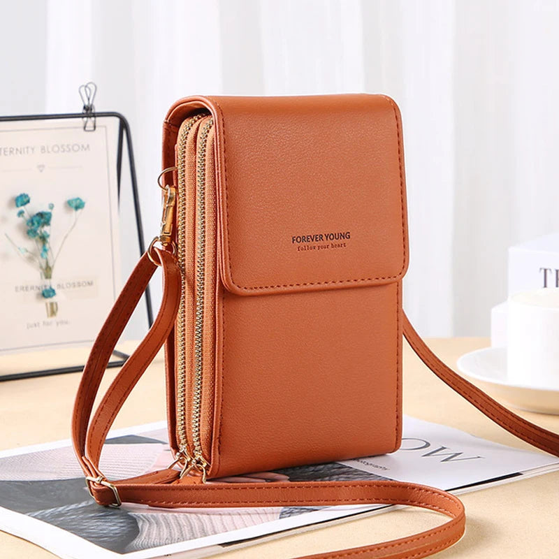 Touch Screen Cell Phone Soft Leather Shoulder Bag
