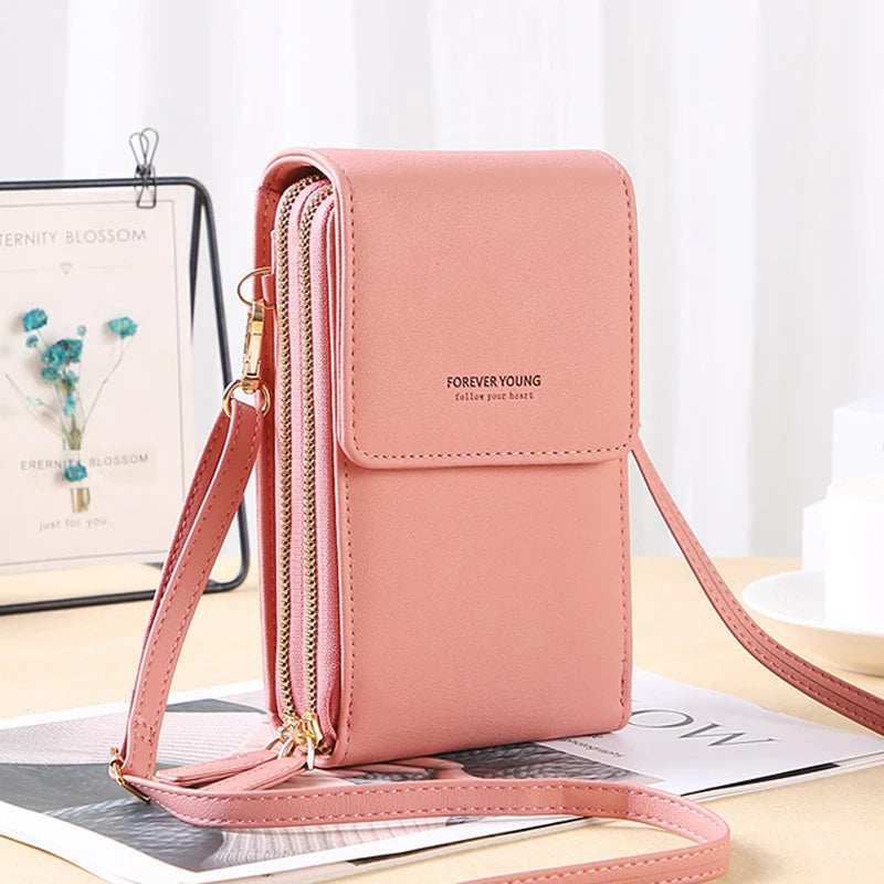 Touch Screen Cell Phone Soft Leather Shoulder Bag