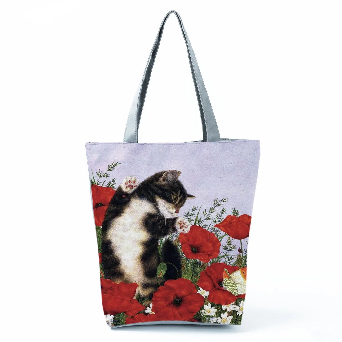 Customize Cute Cat Painting Tote Eco Reusable Bags