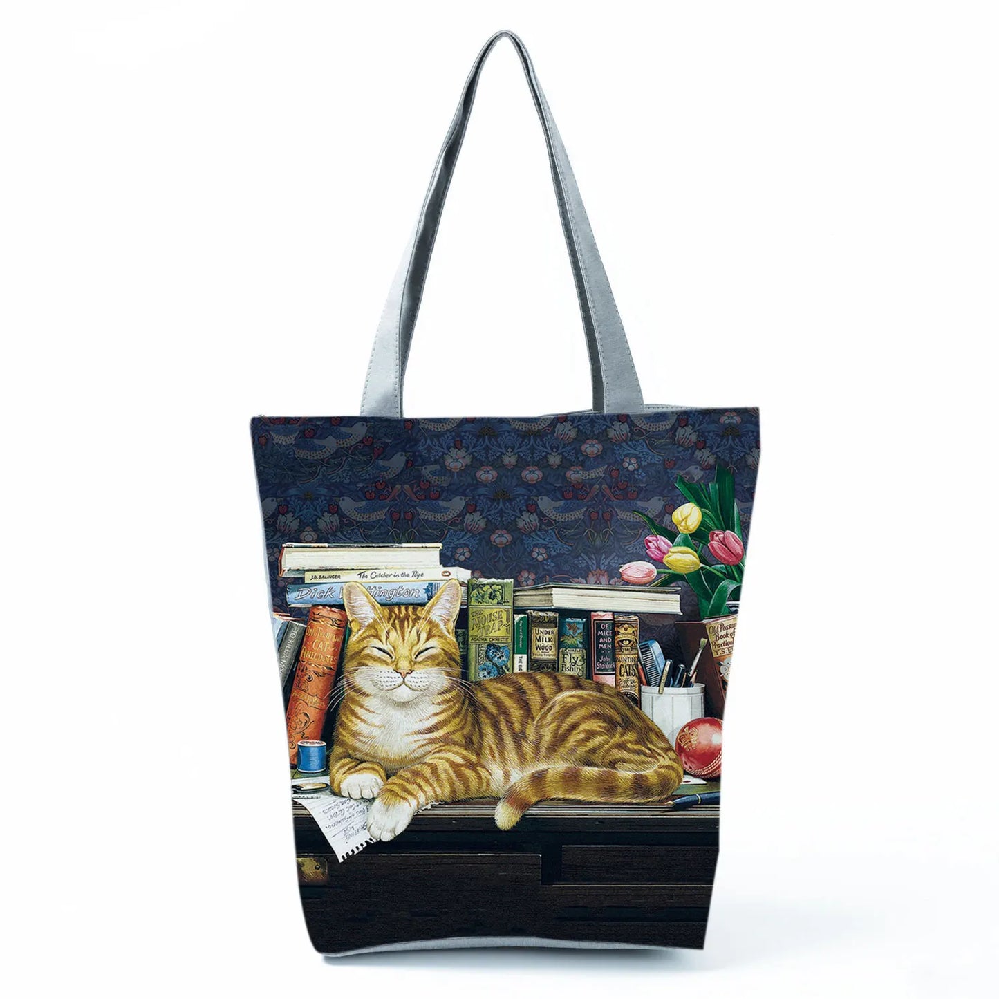 Customize Cute Cat Painting Tote Eco Reusable Bags