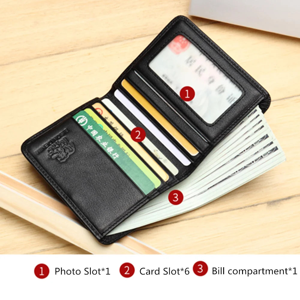 Genuine Leather Thin Card Holder Men Wallet