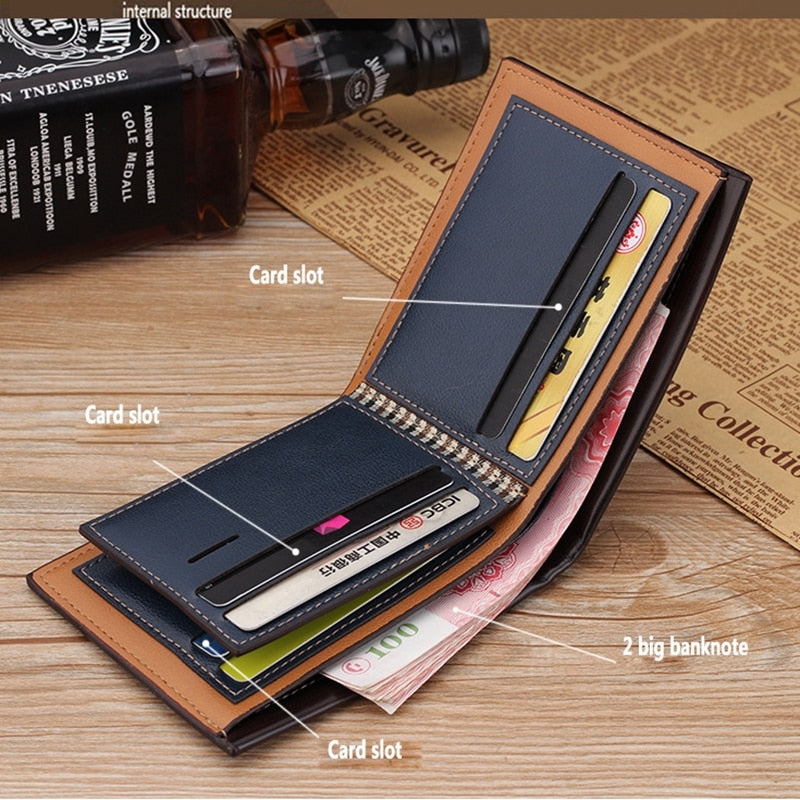 Vintage Leather Short Slim Wallet