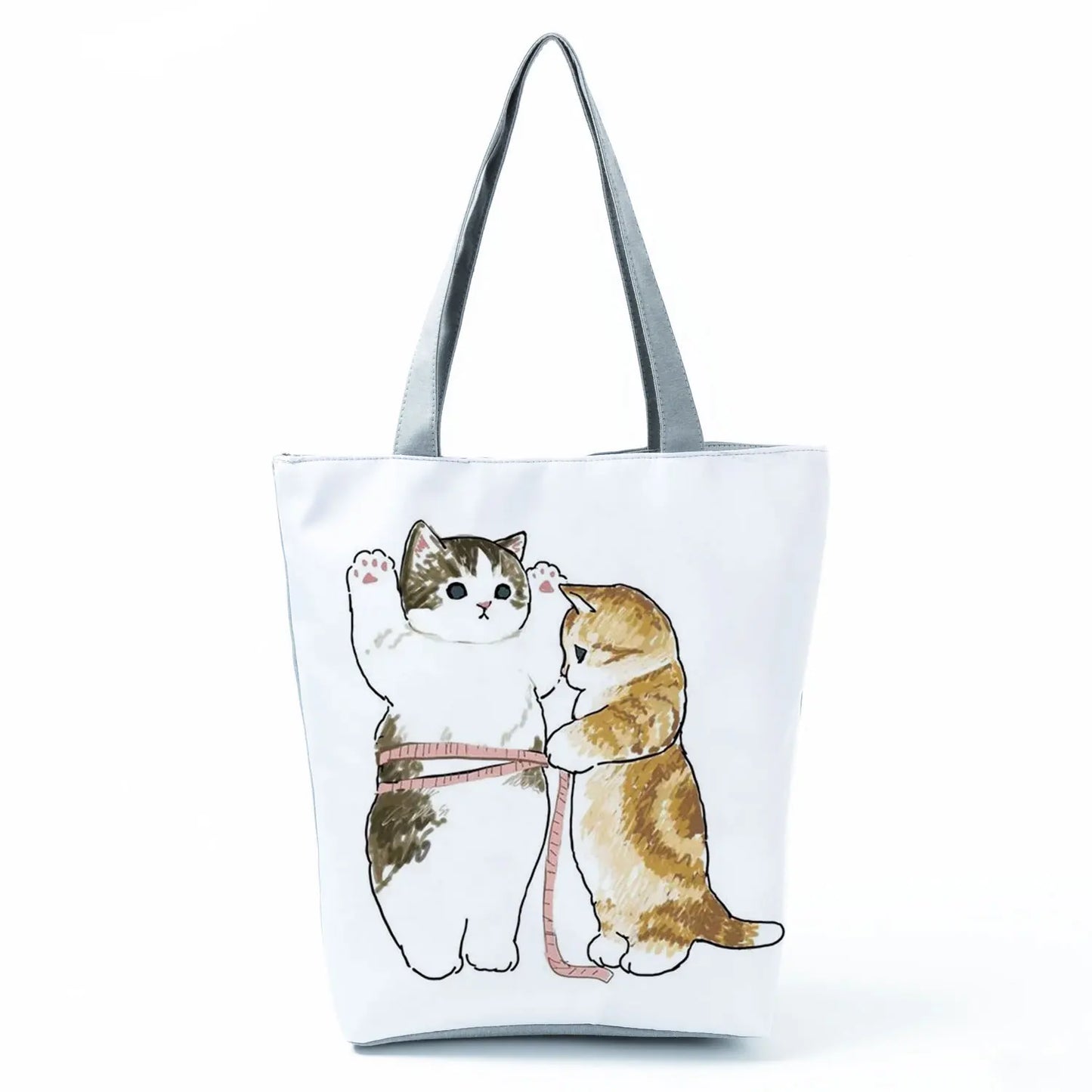 Customize Cute Cat Painting Tote Eco Reusable Bags