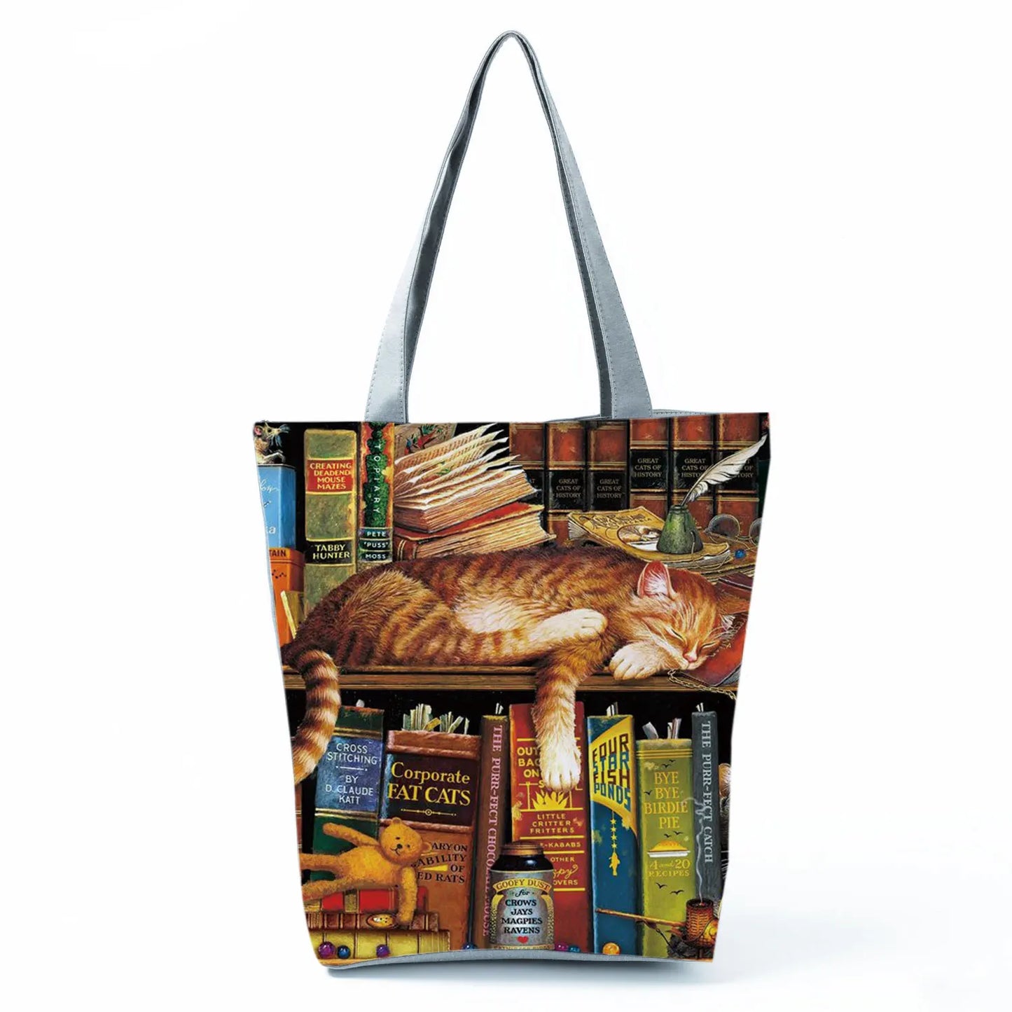 Customize Cute Cat Painting Tote Eco Reusable Bags