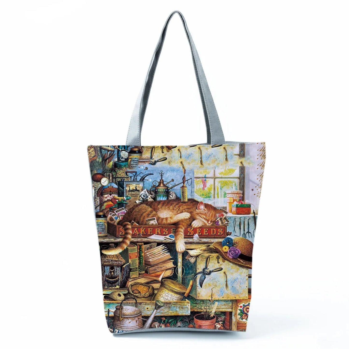 Customize Cute Cat Painting Tote Eco Reusable Bags