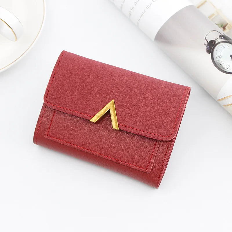 Simple Slim Golden Hasp Name Print Wallet