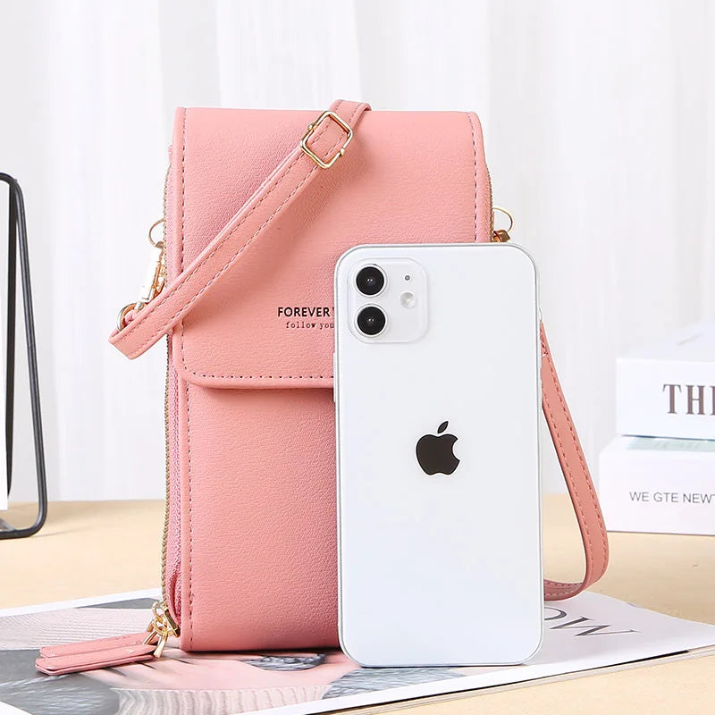 Touch Screen Cell Phone Soft Leather Shoulder Bag