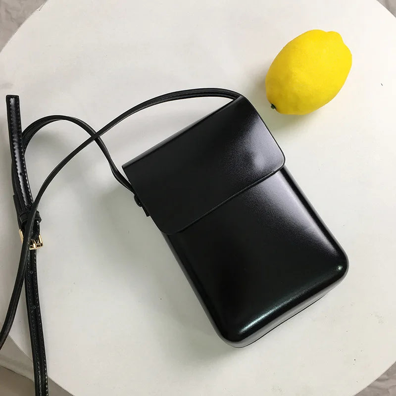 Small Solid Color Flap Leather Luxury Crossbody Bag