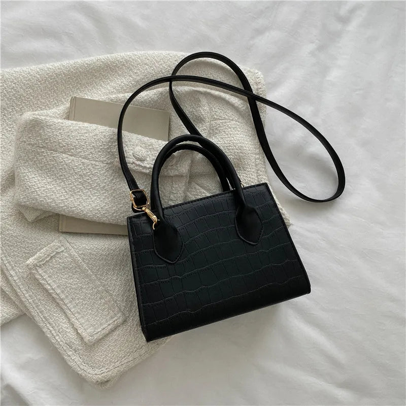Square Fashion Solid Pattern Small Top Handle Bags