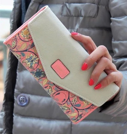 Long Clutch Floral Pattern Card Holder Wallet