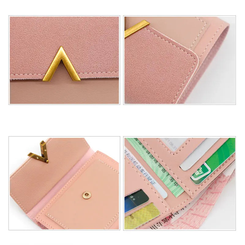 Simple Slim Golden Hasp Name Print Wallet