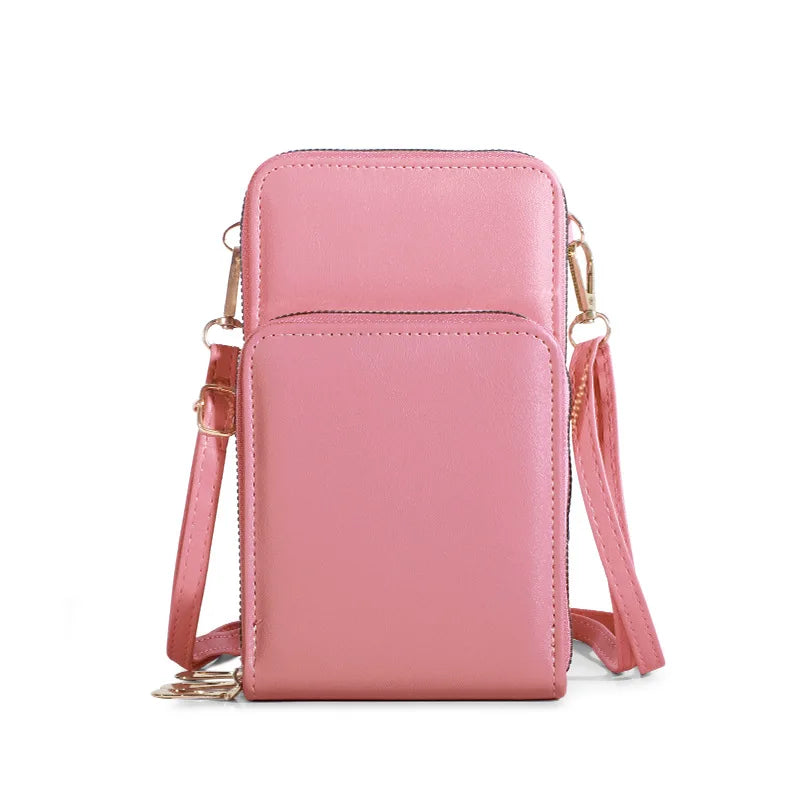Luxury Large Capacity PU Leather Cell Phone Bag