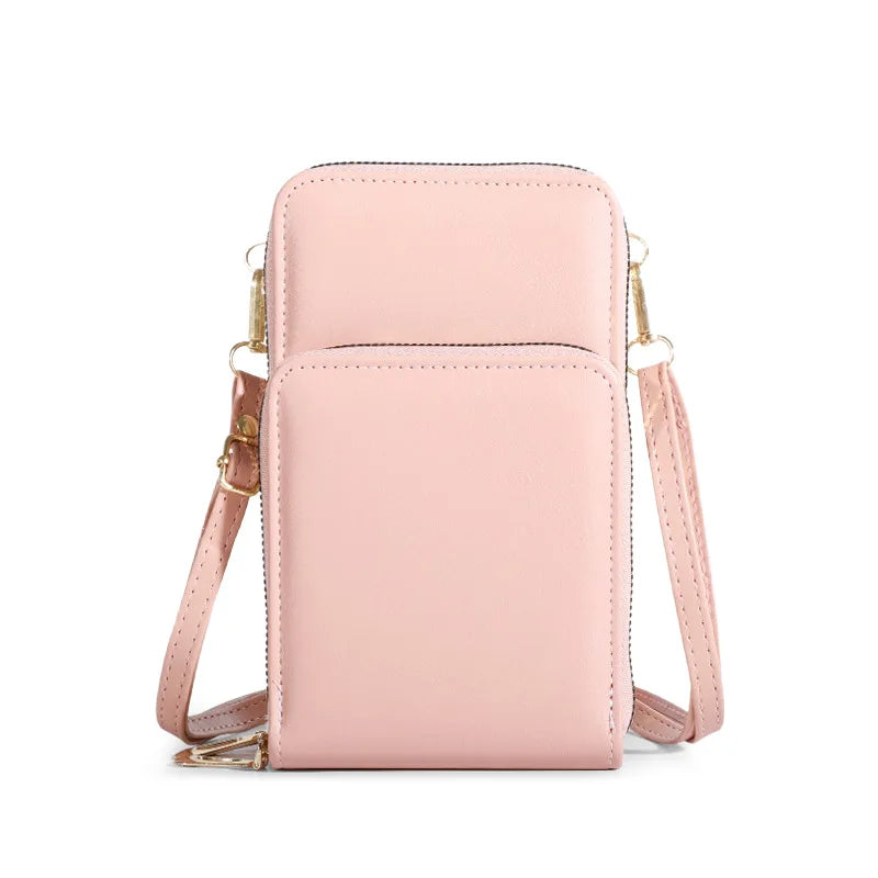 Luxury Large Capacity PU Leather Cell Phone Bag