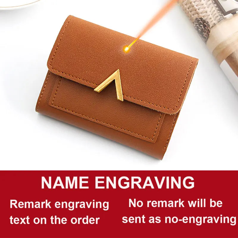 Simple Slim Golden Hasp Name Print Wallet
