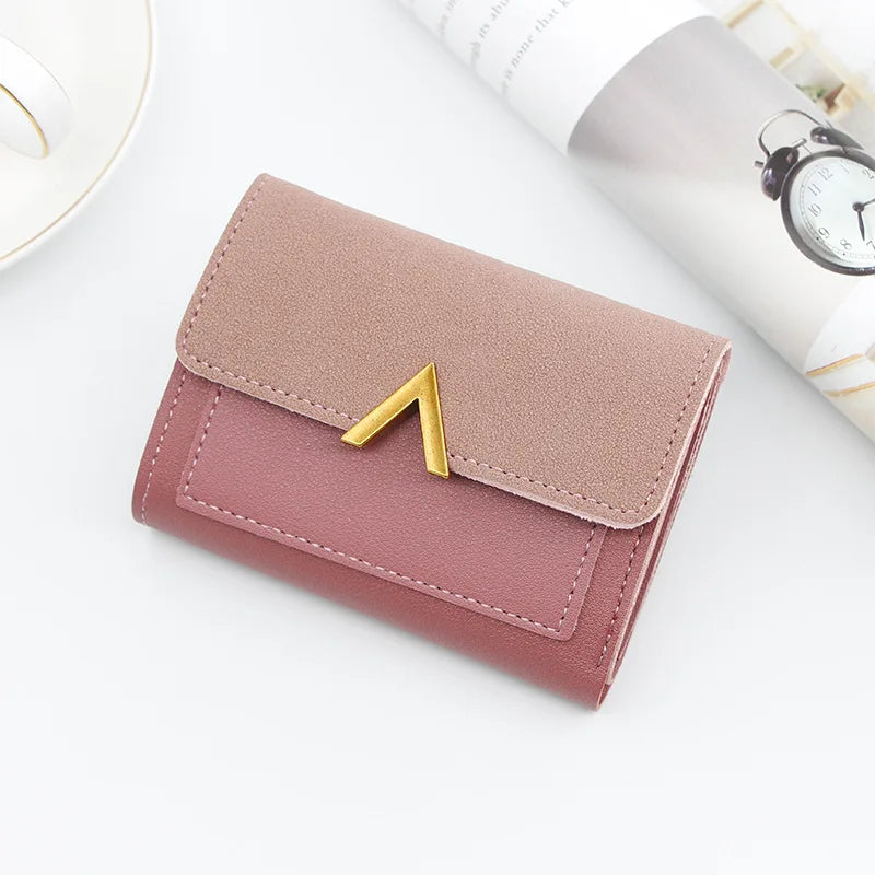 Simple Slim Golden Hasp Name Print Wallet