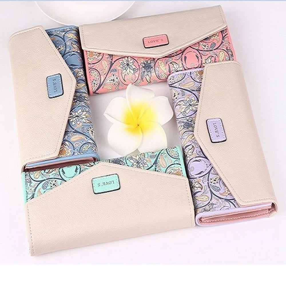 Long Clutch Floral Pattern Card Holder Wallet