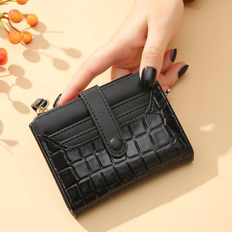 Leather Crocodile Pattern Solid Card Holder Wallet