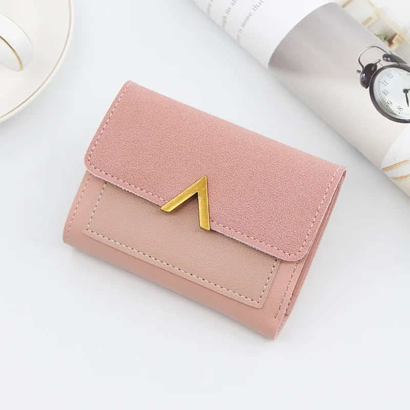Simple Slim Golden Hasp Name Print Wallet