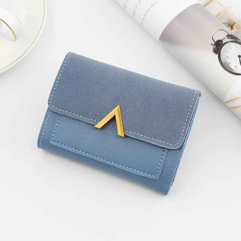 Simple Slim Golden Hasp Name Print Wallet