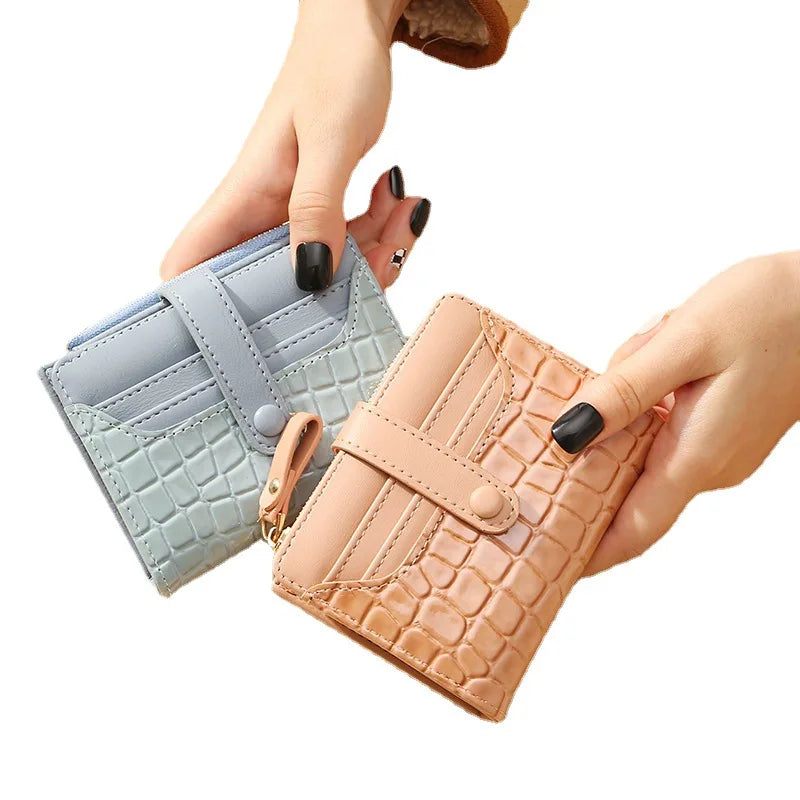 Leather Crocodile Pattern Solid Card Holder Wallet