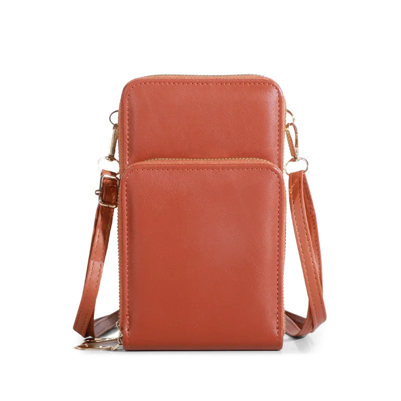 Luxury Large Capacity PU Leather Cell Phone Bag