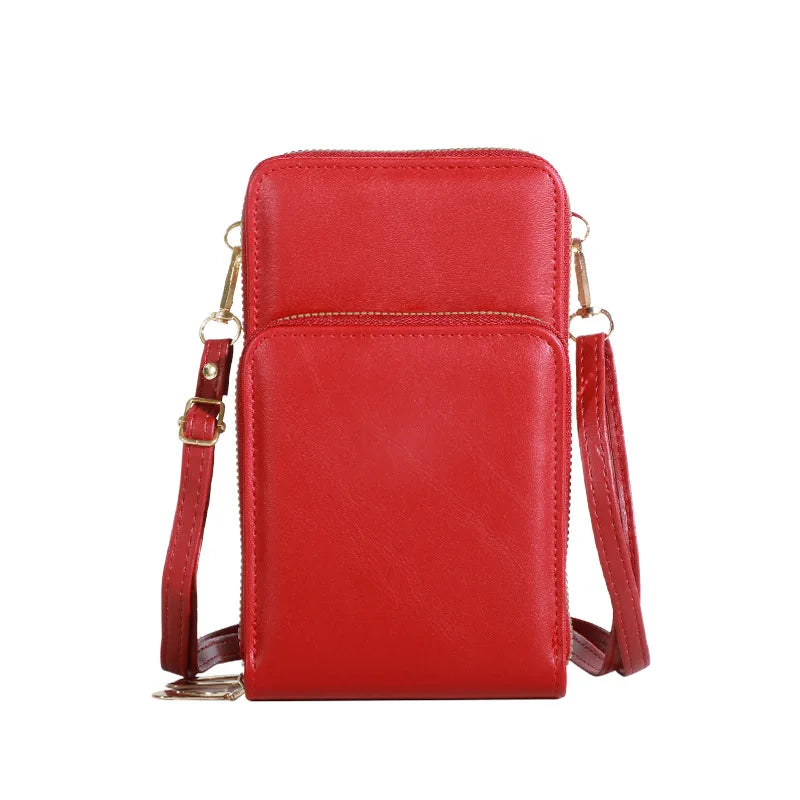 Luxury Large Capacity PU Leather Cell Phone Bag