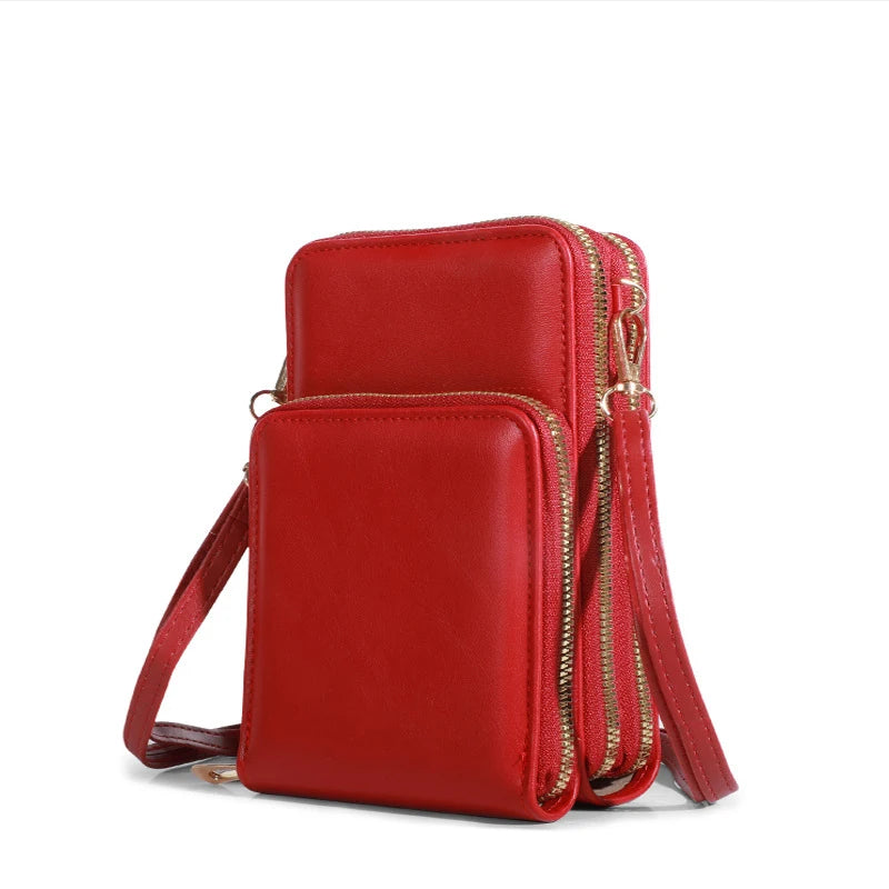Luxury Large Capacity PU Leather Cell Phone Bag