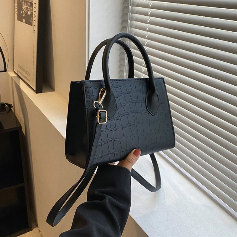 Square Fashion Solid Pattern Small Top Handle Bags