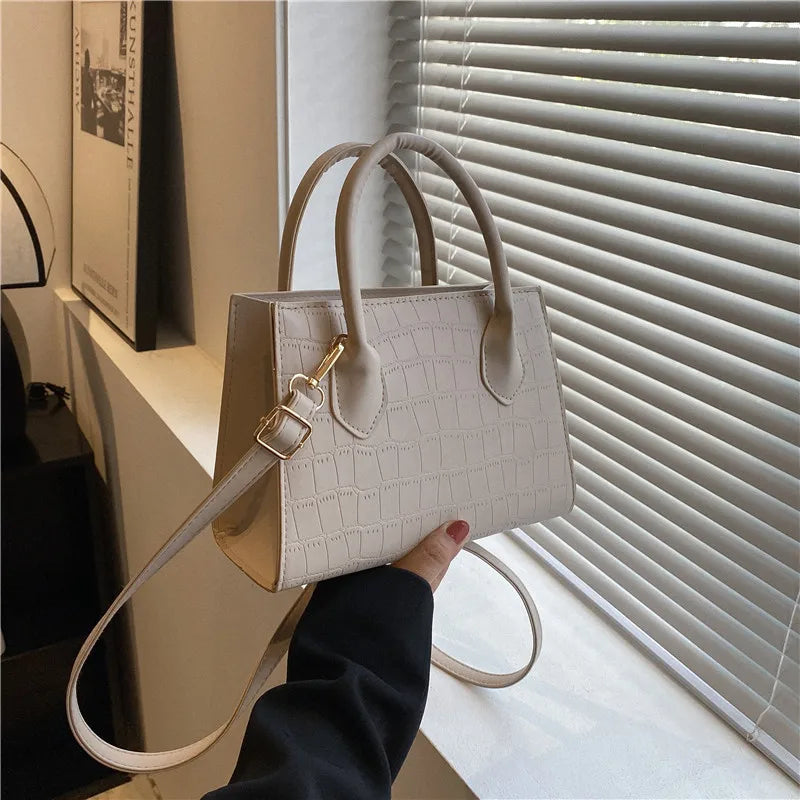 Square Fashion Solid Pattern Small Top Handle Bags