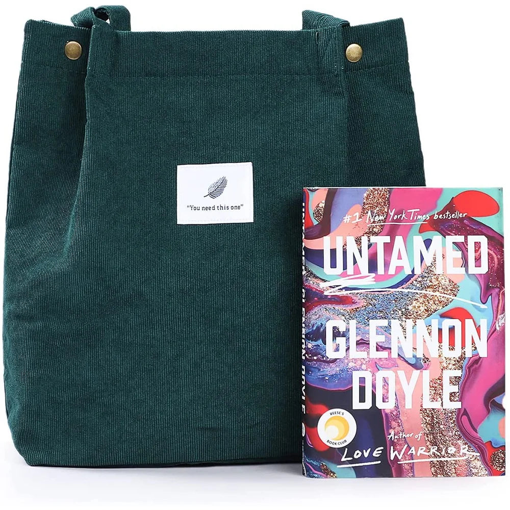 Corduroy Reusable Casual Outdoor Tote Bag