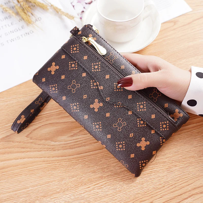 Brand Clutch Slim Uneven Leather Wallets