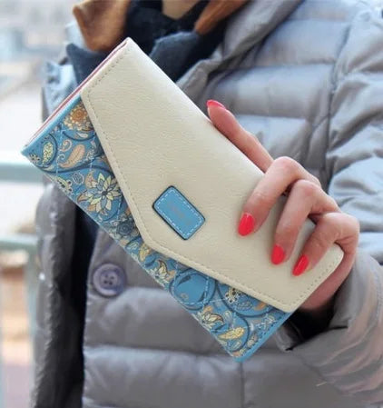 Long Clutch Floral Pattern Card Holder Wallet