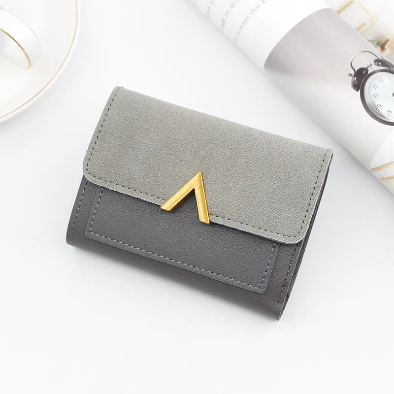 Simple Slim Golden Hasp Name Print Wallet