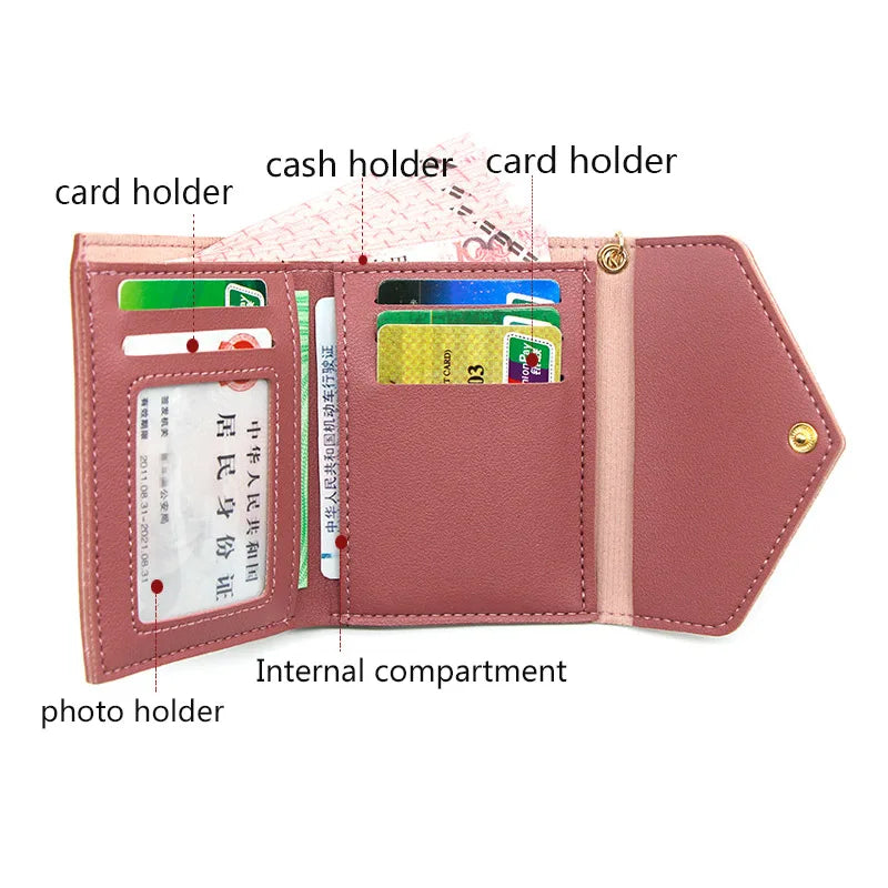 Simple Slim Golden Hasp Name Print Wallet