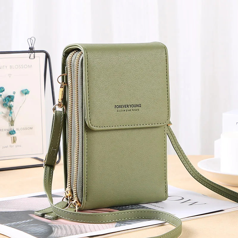 Touch Screen Cell Phone Soft Leather Shoulder Bag