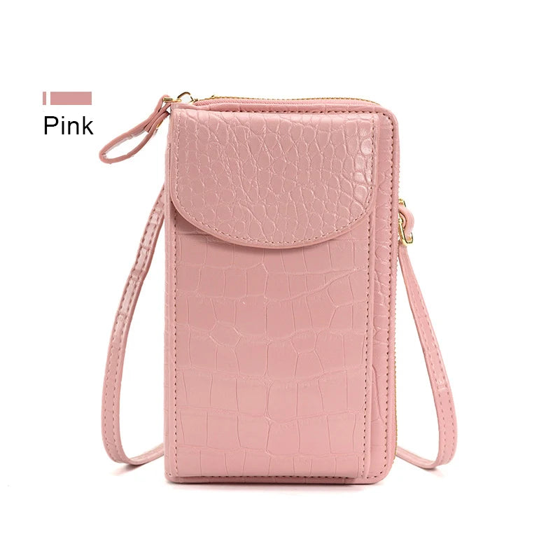 Small Crocodile Pattern PU Leather Cellphone Shoulder Bag