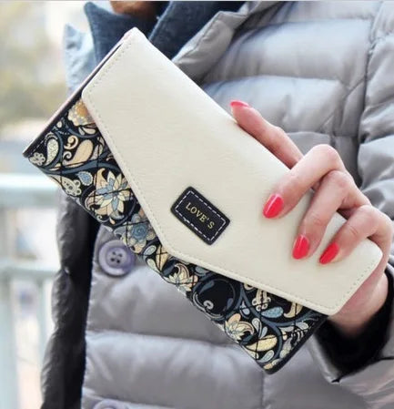 Long Clutch Floral Pattern Card Holder Wallet