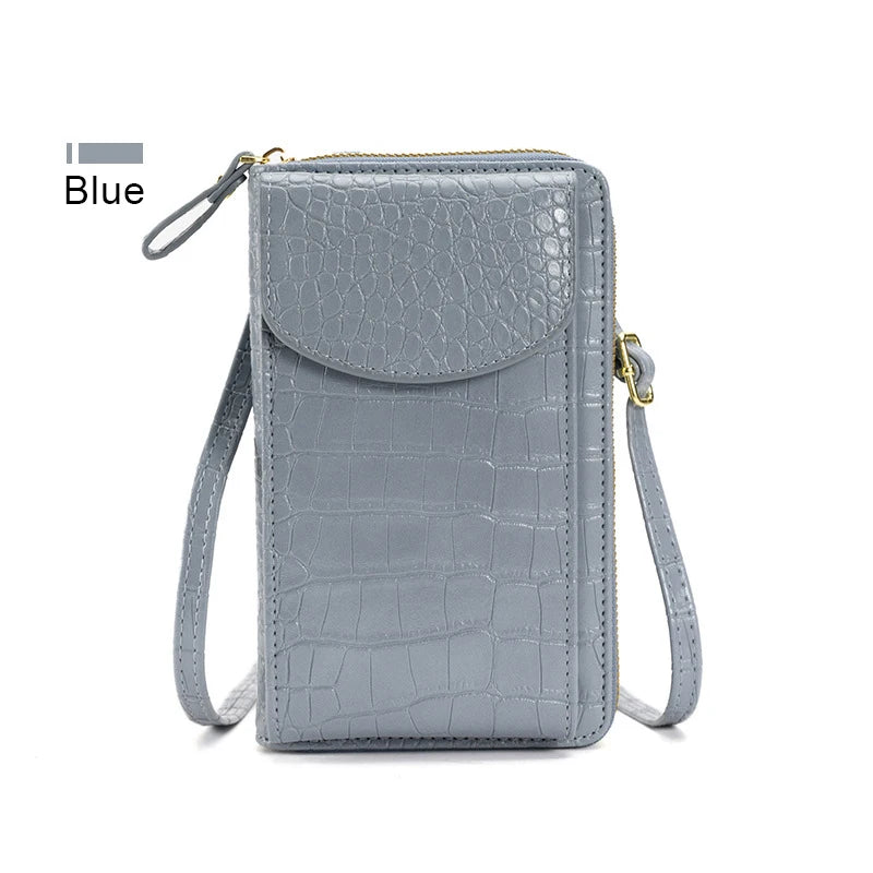 Small Crocodile Pattern PU Leather Cellphone Shoulder Bag