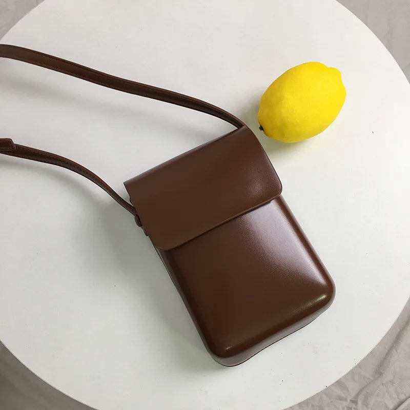 Small Solid Color Flap Leather Luxury Crossbody Bag