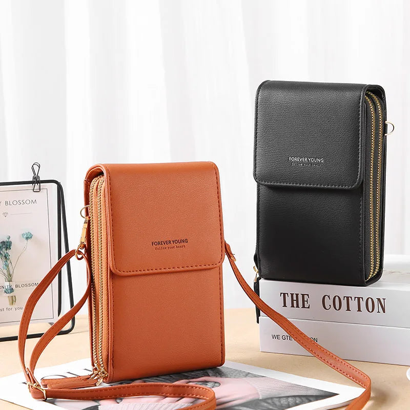 Touch Screen Cell Phone Soft Leather Shoulder Bag